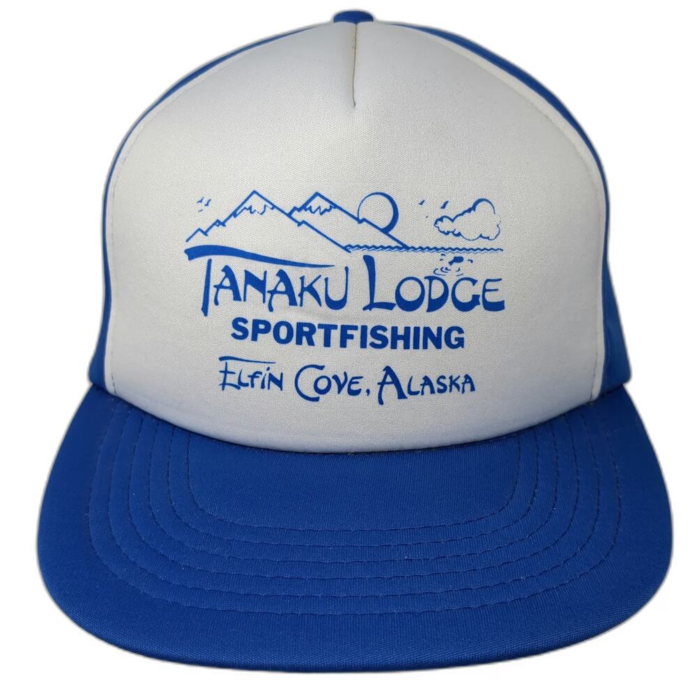 Crown Cap 5 Panel Blue One Size Tanaku Lodge Alaska Sportfishing Snapback Hat